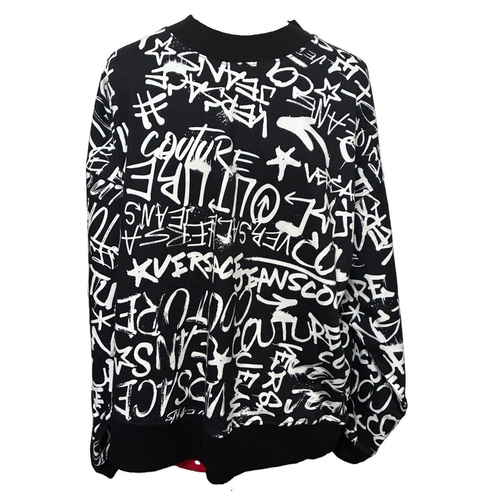 Versace Jeans Couture Men’s Black And White Graffiti Sweatshirt Size XL